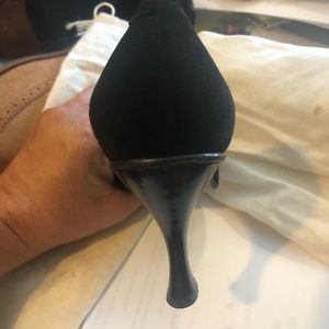 R Romano black suede